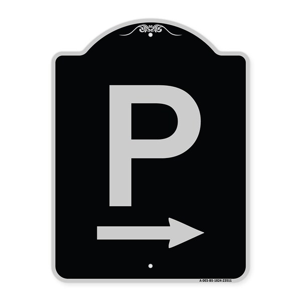 Signmission P Symbol With Right Arrow Heavy-Gauge Aluminum Architectural Sign, 24" x 18", BS-1824-23511 A-DES-BS-1824-23511 - main